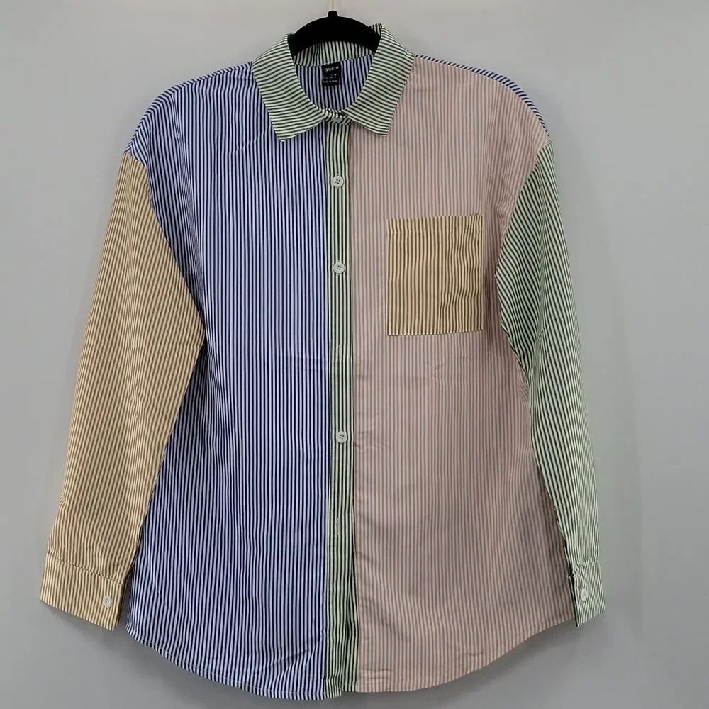 3For$20 Shein Multi Color Button Down Blouse sizeXS (2)
